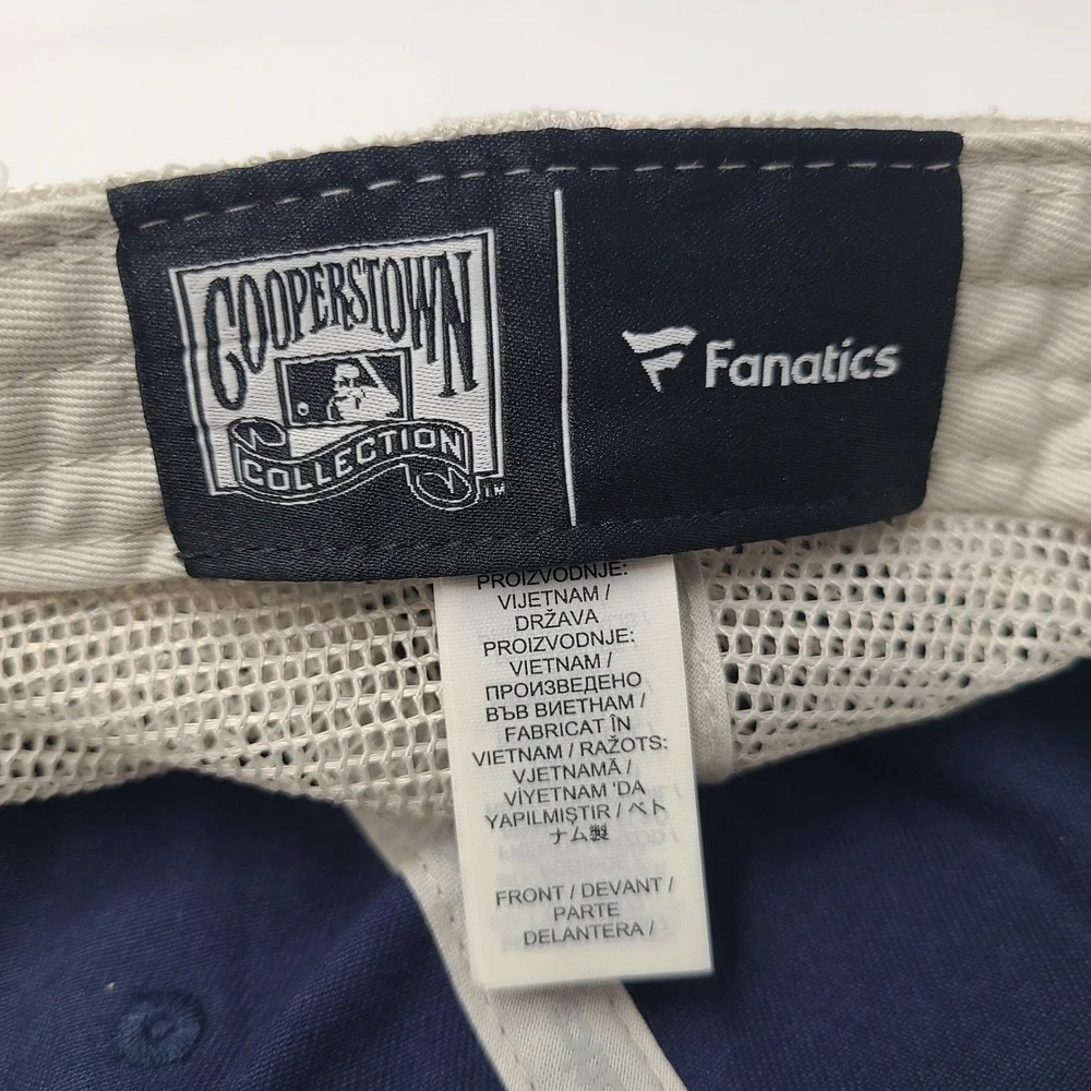 New York Yankees Hat Snapback Trucker Mesh Fanatics Blue‎ Beige MLB Distressed